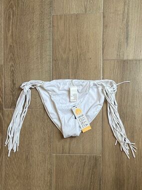 Billabong Sammy White Fringe Bikini Bottom NWT